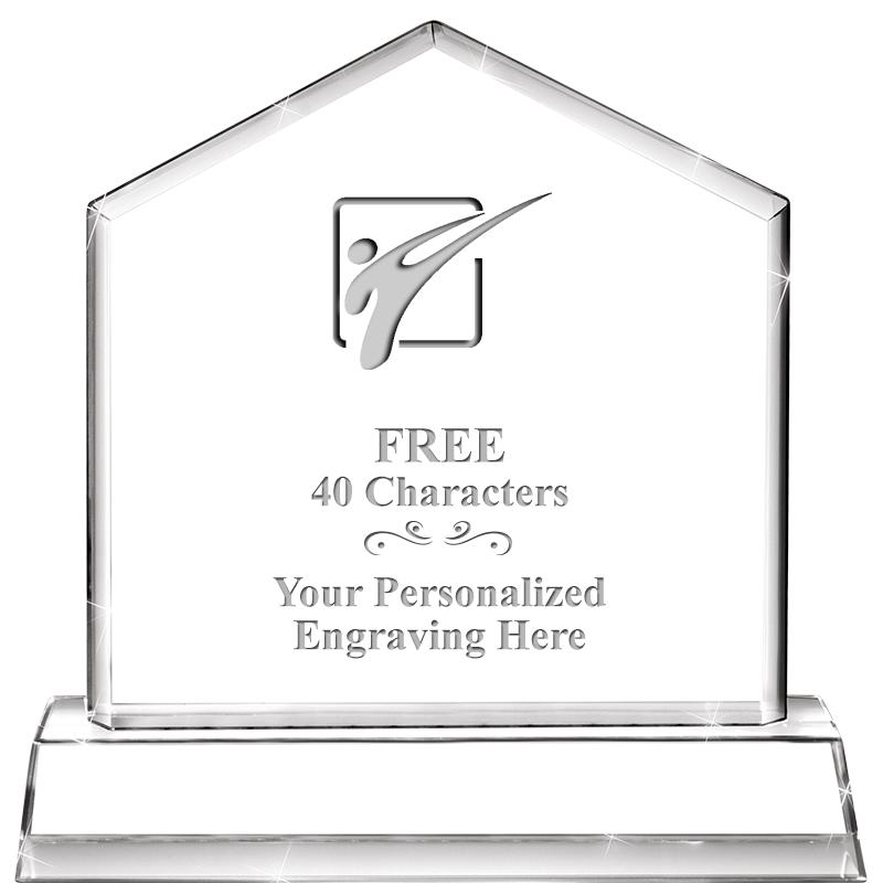 6" CRYSTAL HOMEPLATE AWARD