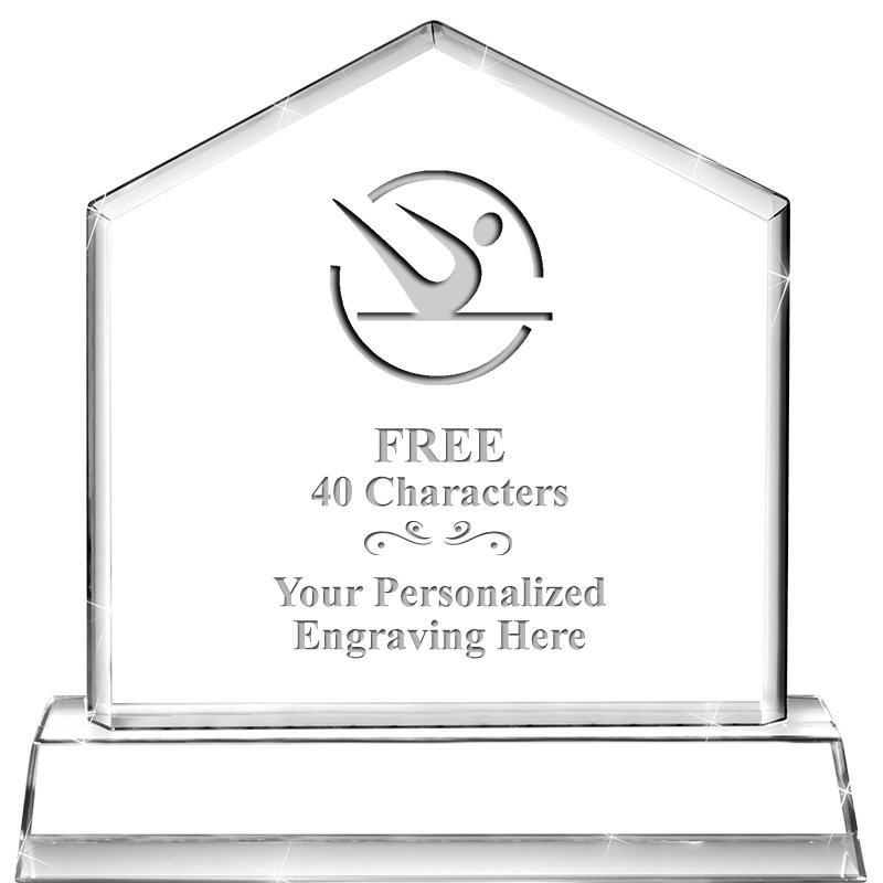 6" CRYSTAL HOMEPLATE AWARD