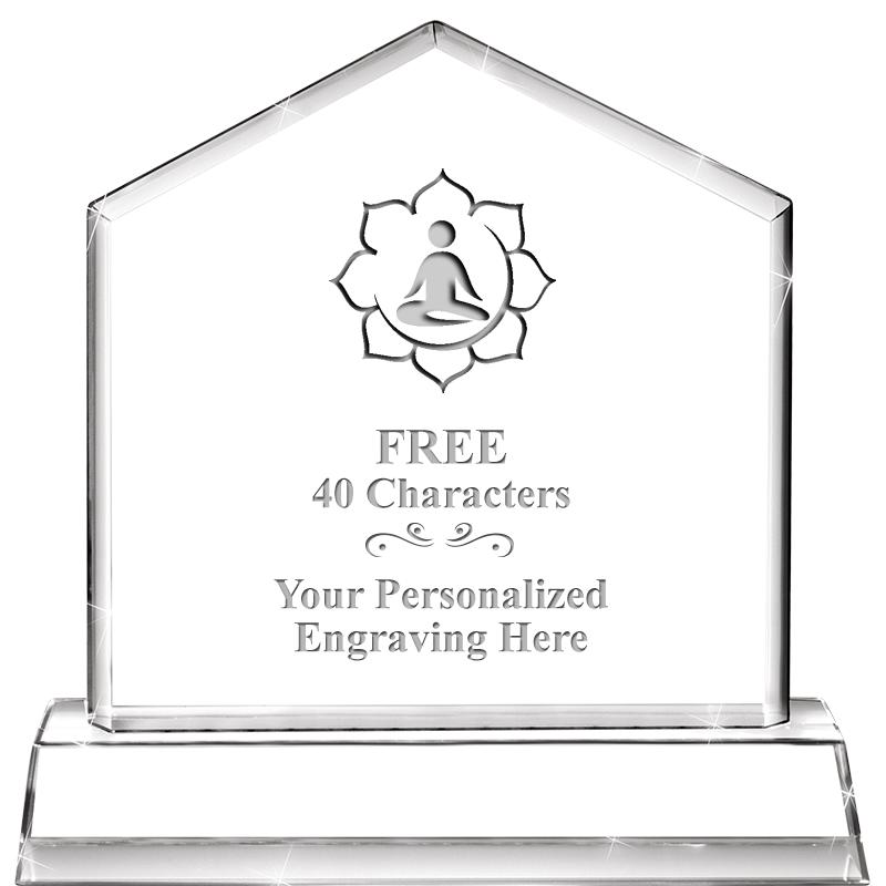 6" CRYSTAL HOMEPLATE AWARD