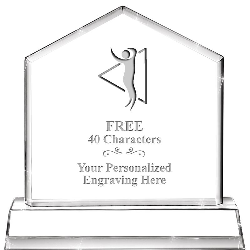 6" CRYSTAL HOMEPLATE AWARD