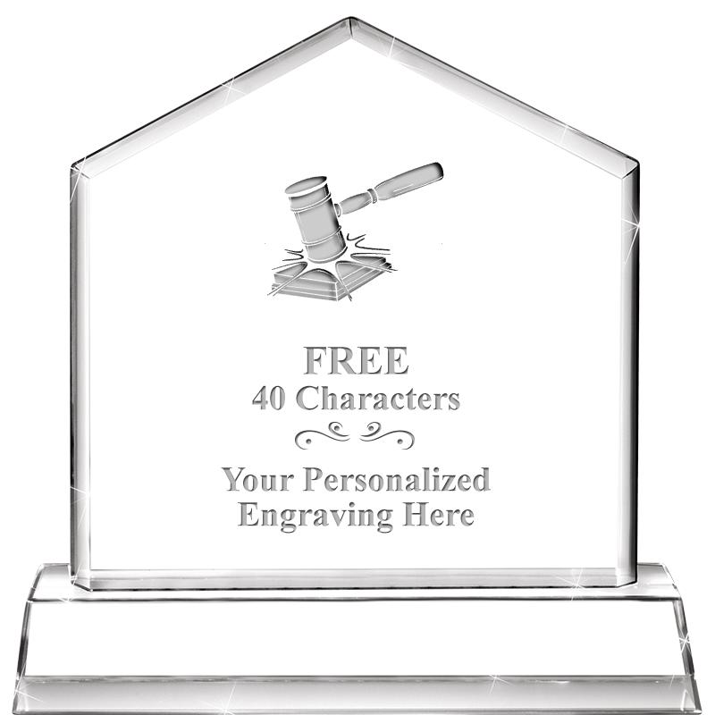 6" CRYSTAL HOMEPLATE AWARD