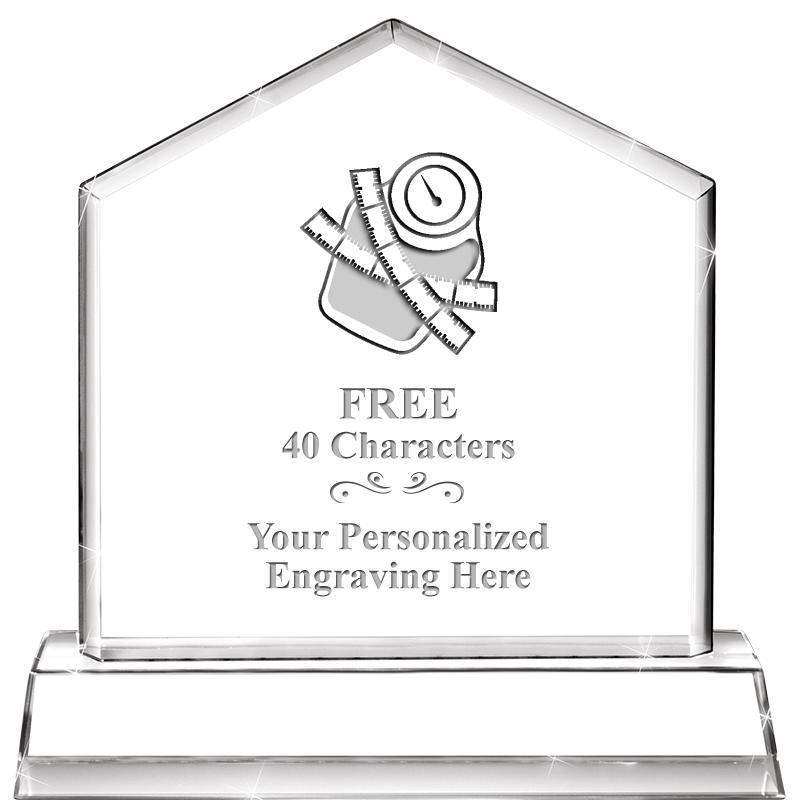 6" CRYSTAL HOMEPLATE AWARD