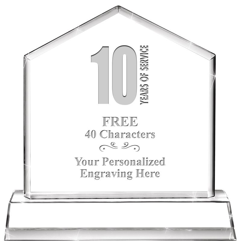 6" CRYSTAL HOMEPLATE AWARD