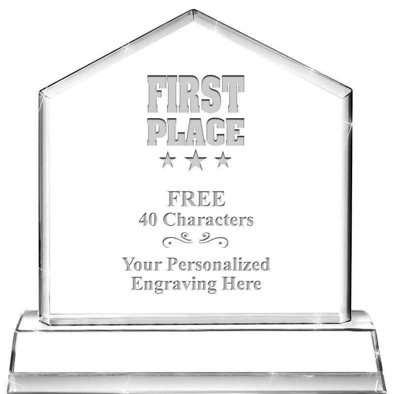 6" CRYSTAL HOMEPLATE AWARD