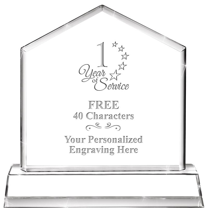 6" CRYSTAL HOMEPLATE AWARD