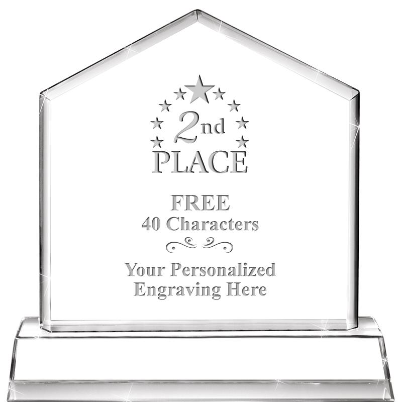 6" CRYSTAL HOMEPLATE AWARD