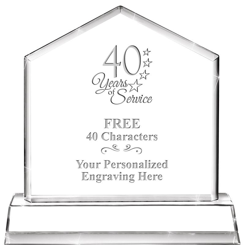 6" CRYSTAL HOMEPLATE AWARD