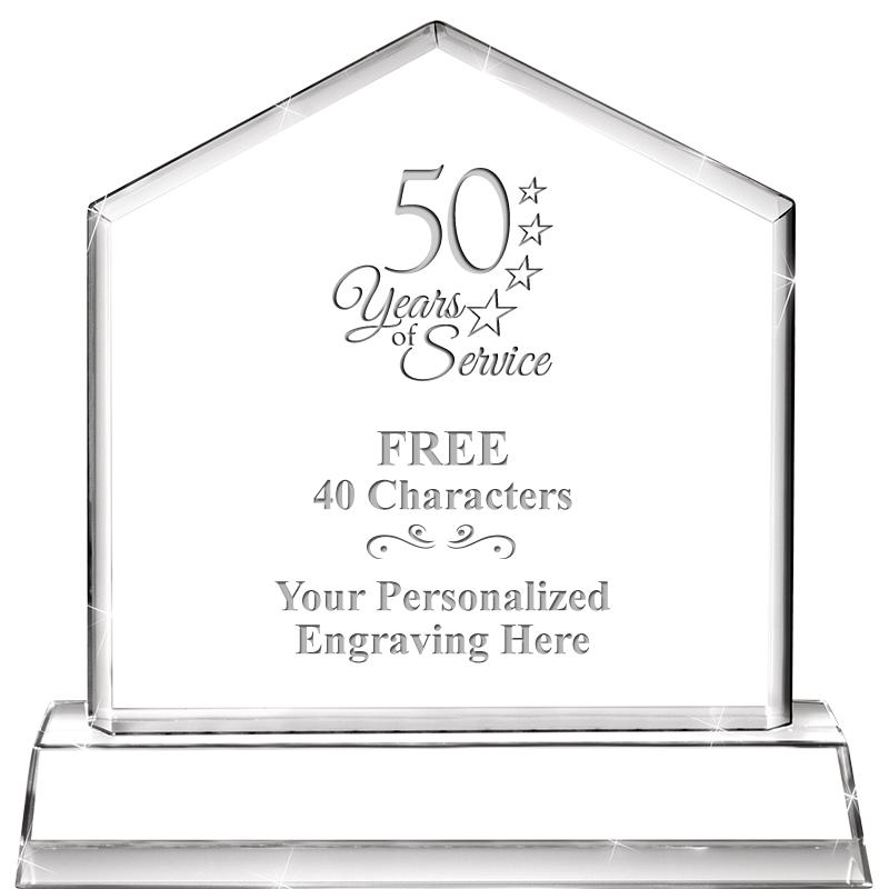 6" CRYSTAL HOMEPLATE AWARD