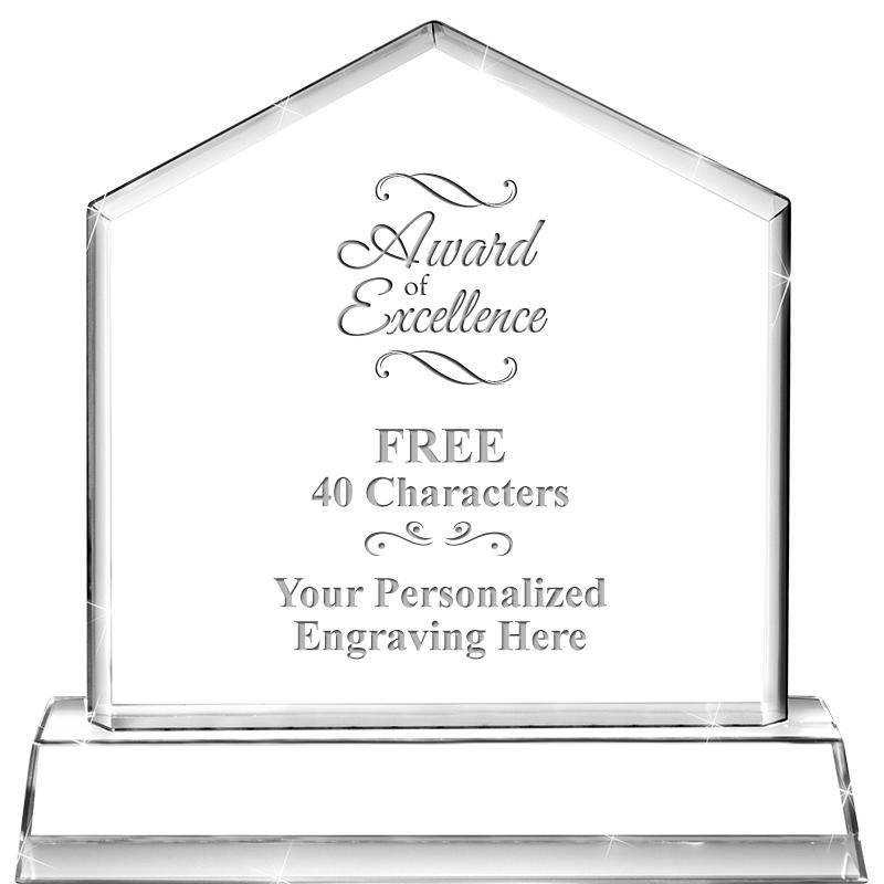6" CRYSTAL HOMEPLATE AWARD