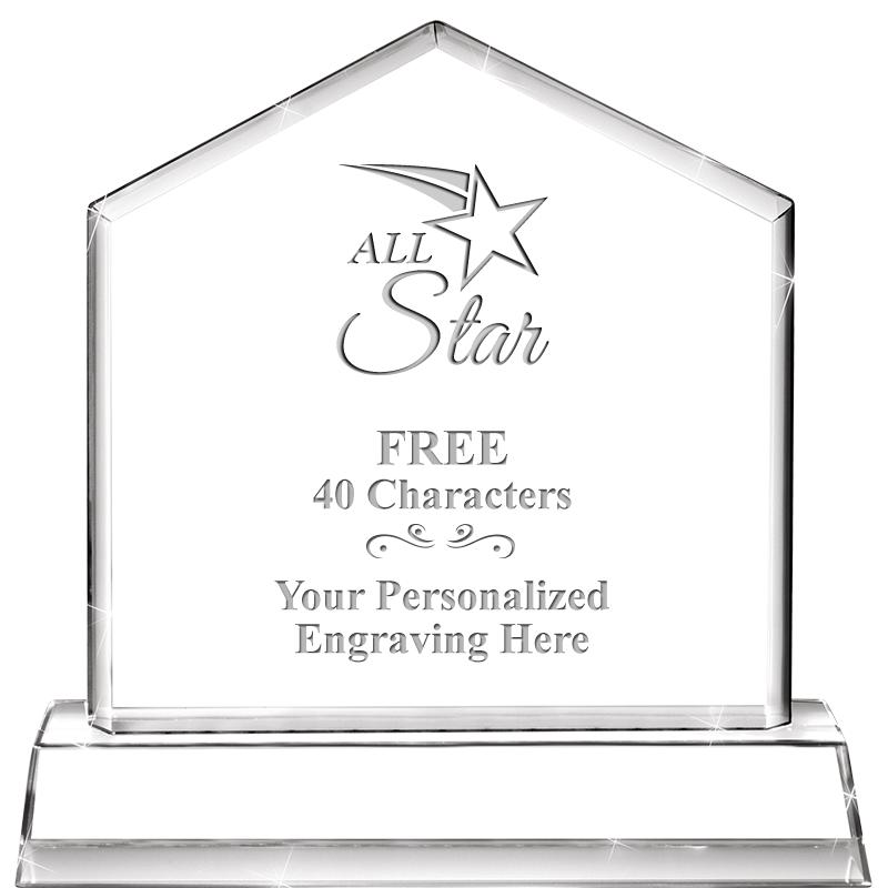 6" CRYSTAL HOMEPLATE AWARD