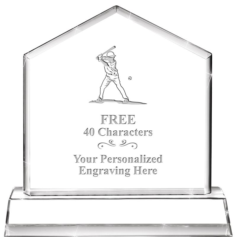 6" CRYSTAL HOMEPLATE AWARD