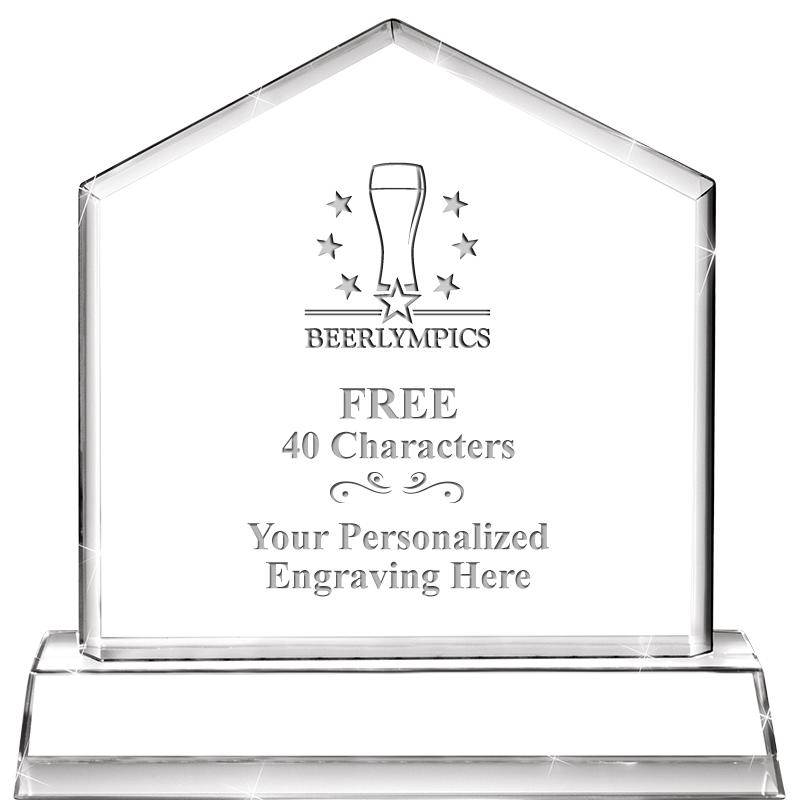 6" CRYSTAL HOMEPLATE AWARD