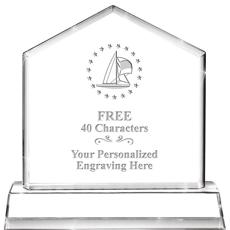 6" CRYSTAL HOMEPLATE AWARD