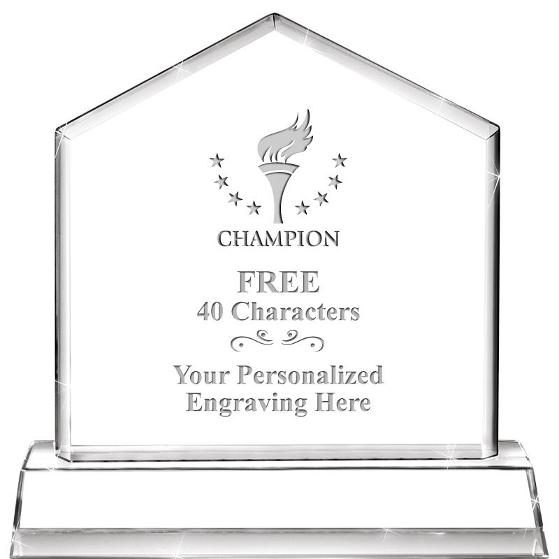 6" CRYSTAL HOMEPLATE AWARD