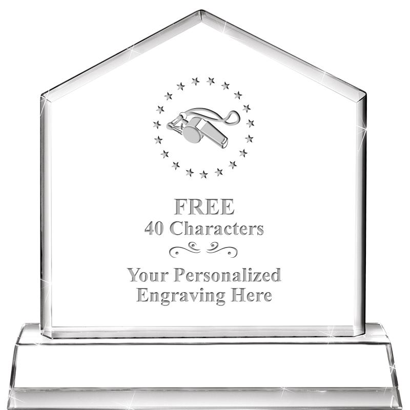 6" CRYSTAL HOMEPLATE AWARD