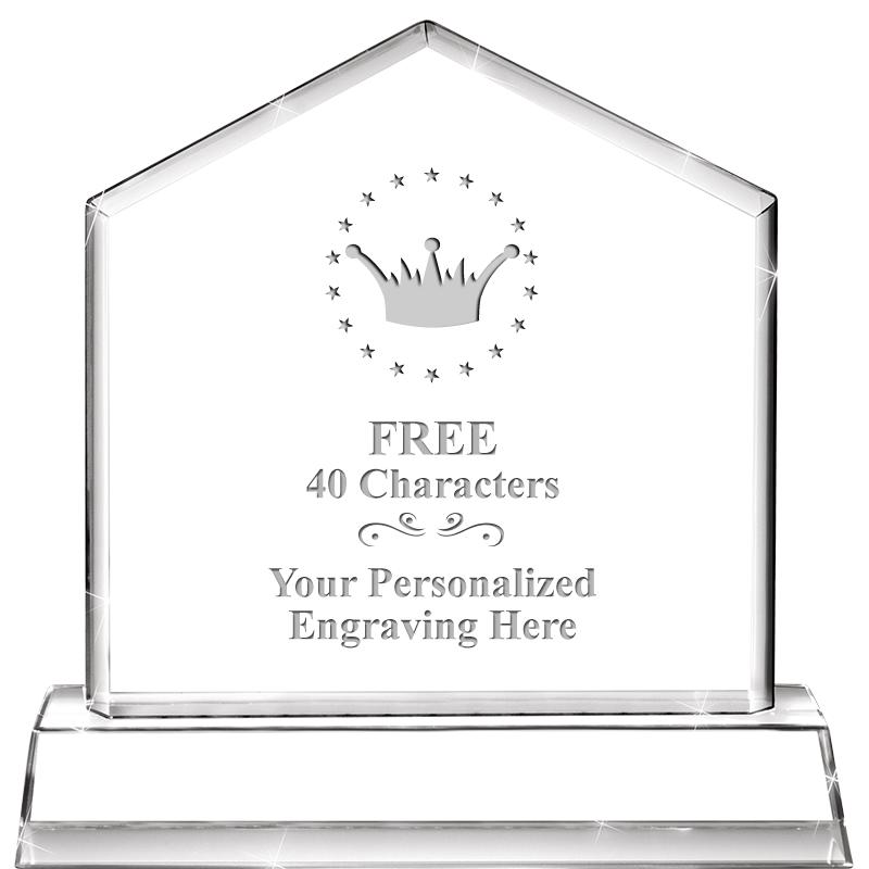 6" CRYSTAL HOMEPLATE AWARD