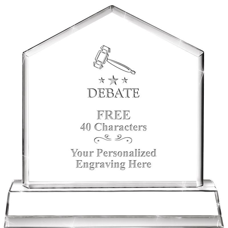 6" CRYSTAL HOMEPLATE AWARD