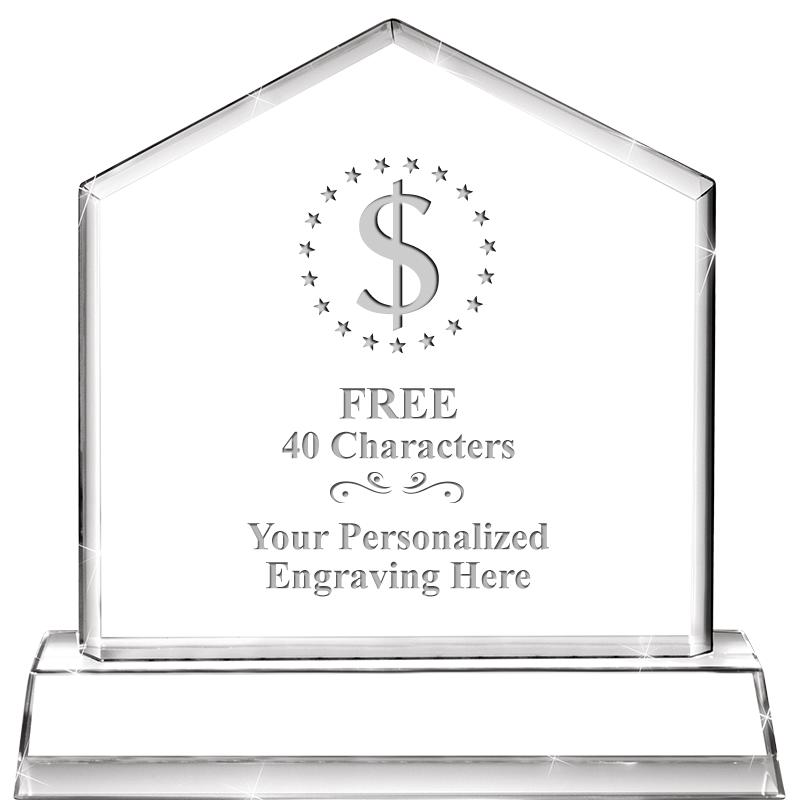 6" CRYSTAL HOMEPLATE AWARD