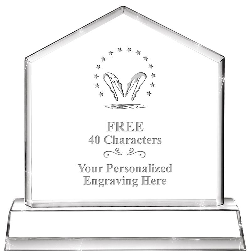 6" CRYSTAL HOMEPLATE AWARD