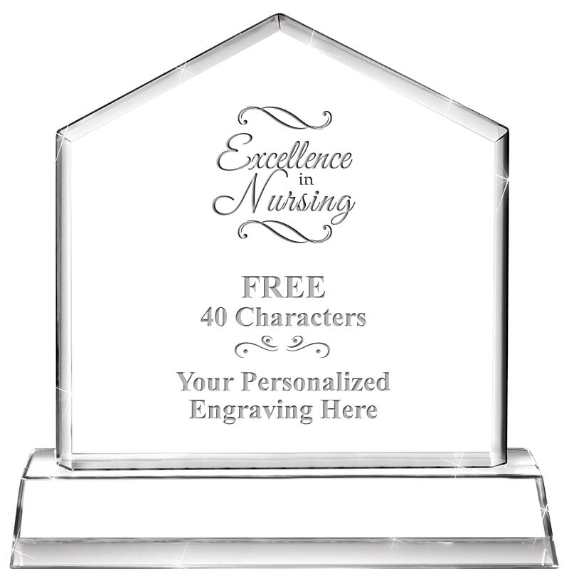 6" CRYSTAL HOMEPLATE AWARD