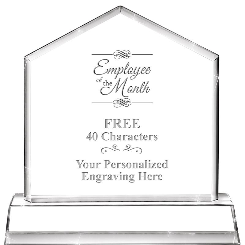 6" CRYSTAL HOMEPLATE AWARD