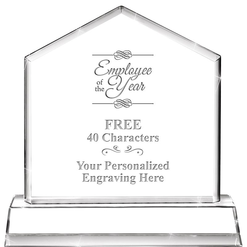 6" CRYSTAL HOMEPLATE AWARD
