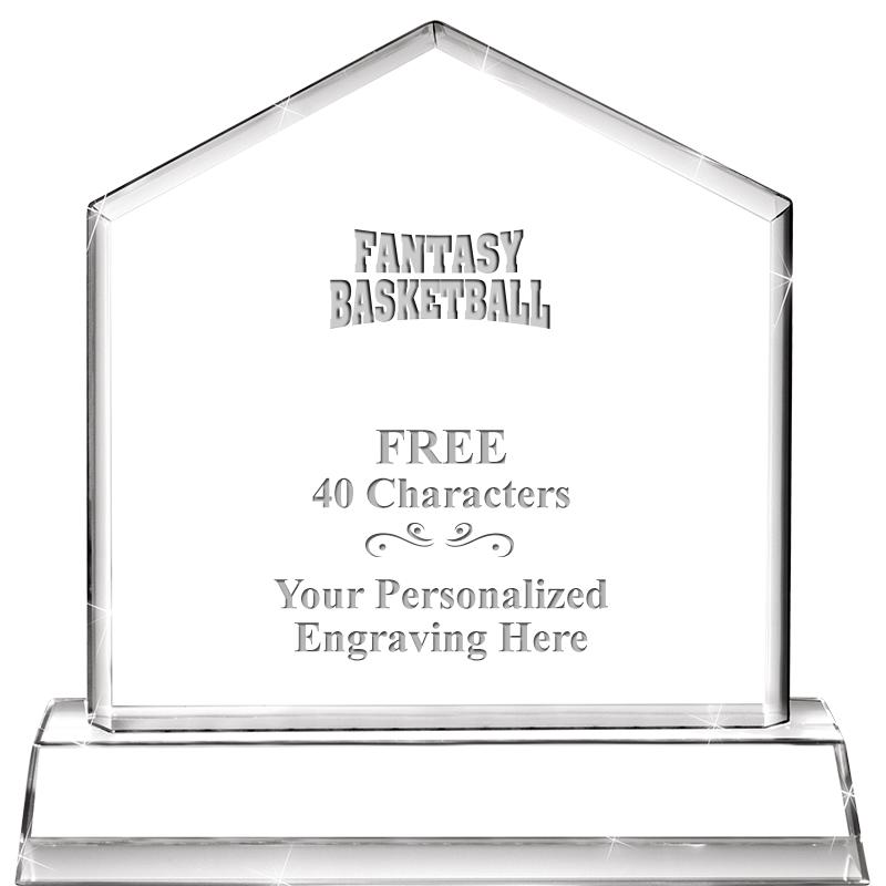 6" CRYSTAL HOMEPLATE AWARD