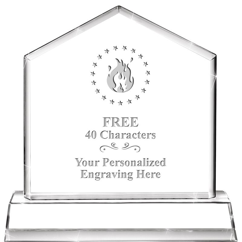 6" CRYSTAL HOMEPLATE AWARD