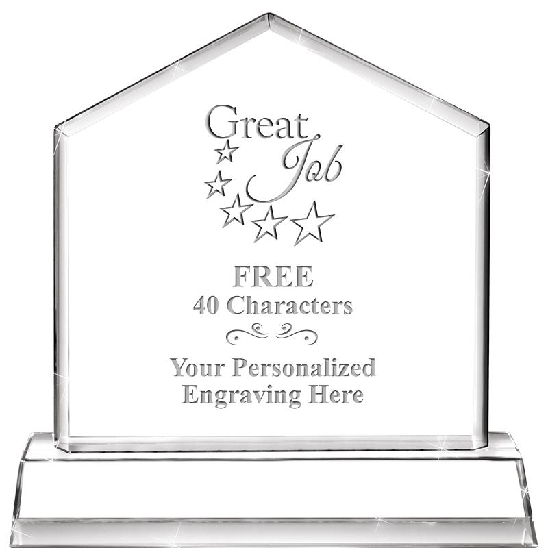 6" CRYSTAL HOMEPLATE AWARD