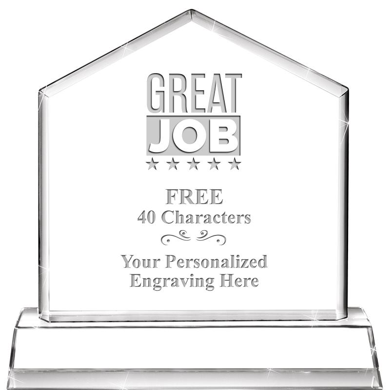 6" CRYSTAL HOMEPLATE AWARD