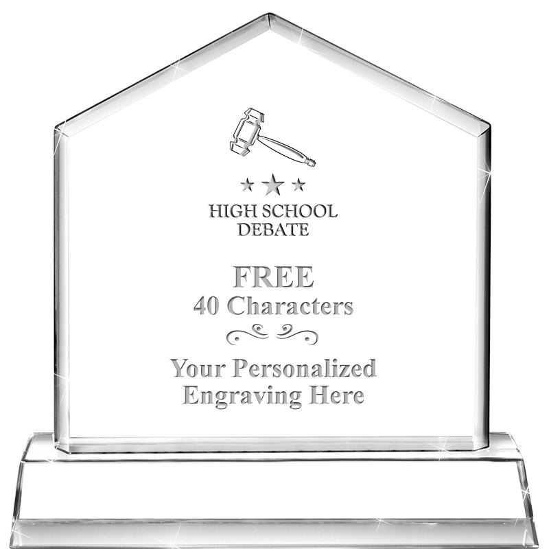 6" CRYSTAL HOMEPLATE AWARD