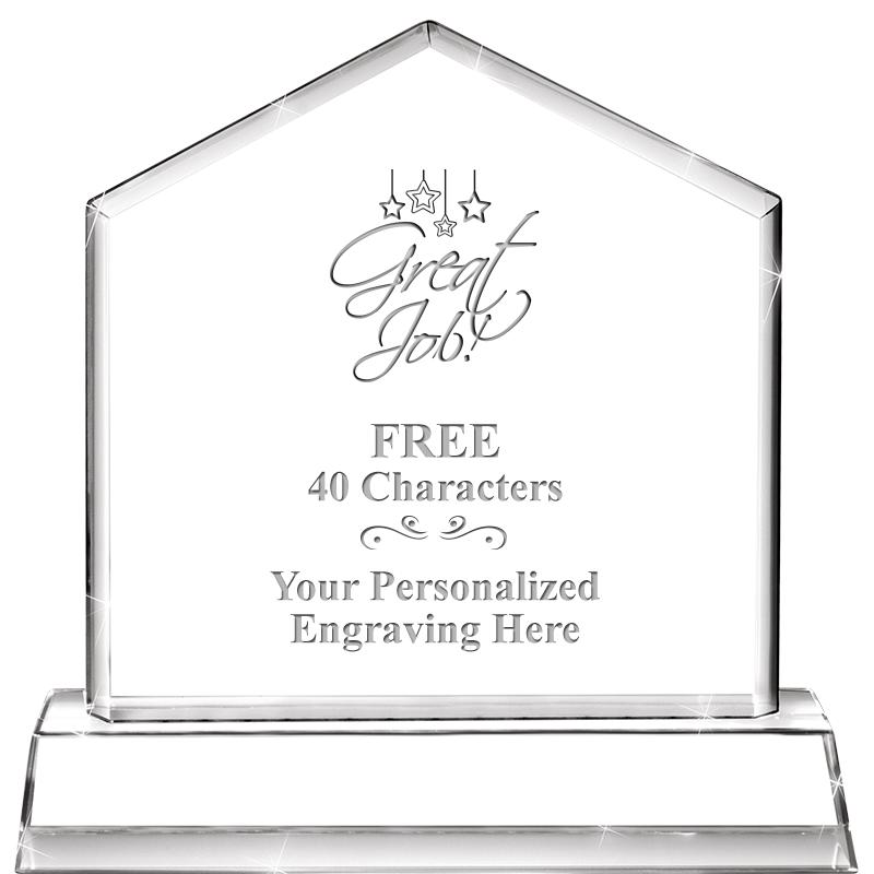 6" CRYSTAL HOMEPLATE AWARD