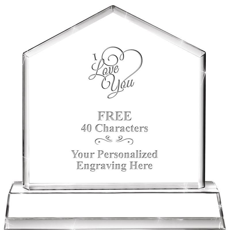 6" CRYSTAL HOMEPLATE AWARD