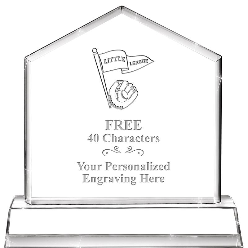 6" CRYSTAL HOMEPLATE AWARD