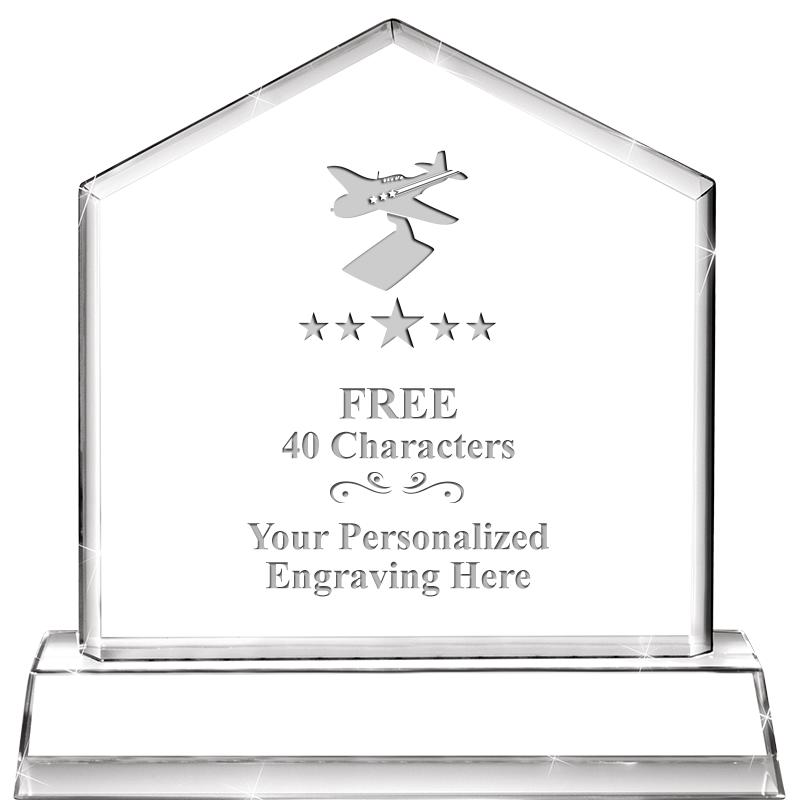 6" CRYSTAL HOMEPLATE AWARD