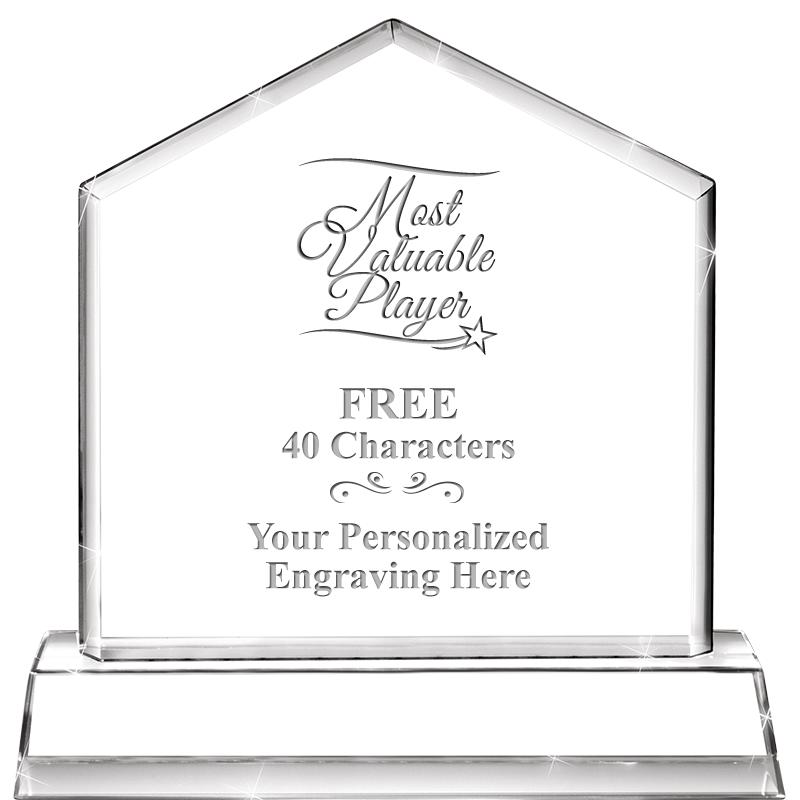 6" CRYSTAL HOMEPLATE AWARD