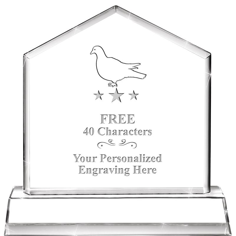 6" CRYSTAL HOMEPLATE AWARD