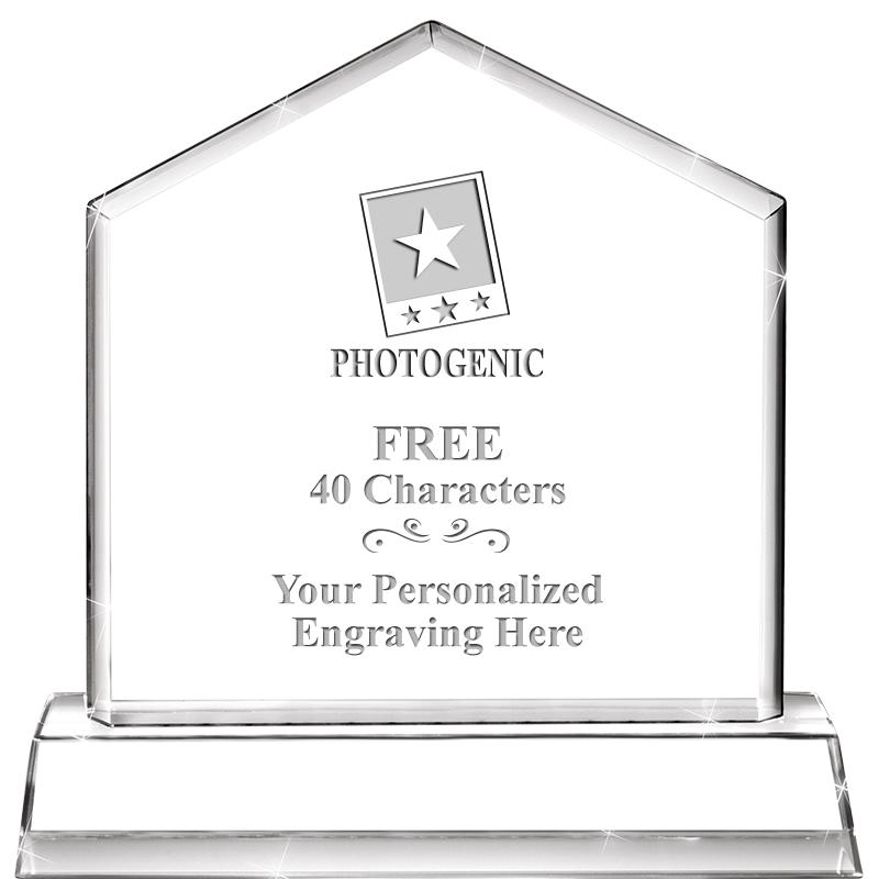 6" CRYSTAL HOMEPLATE AWARD