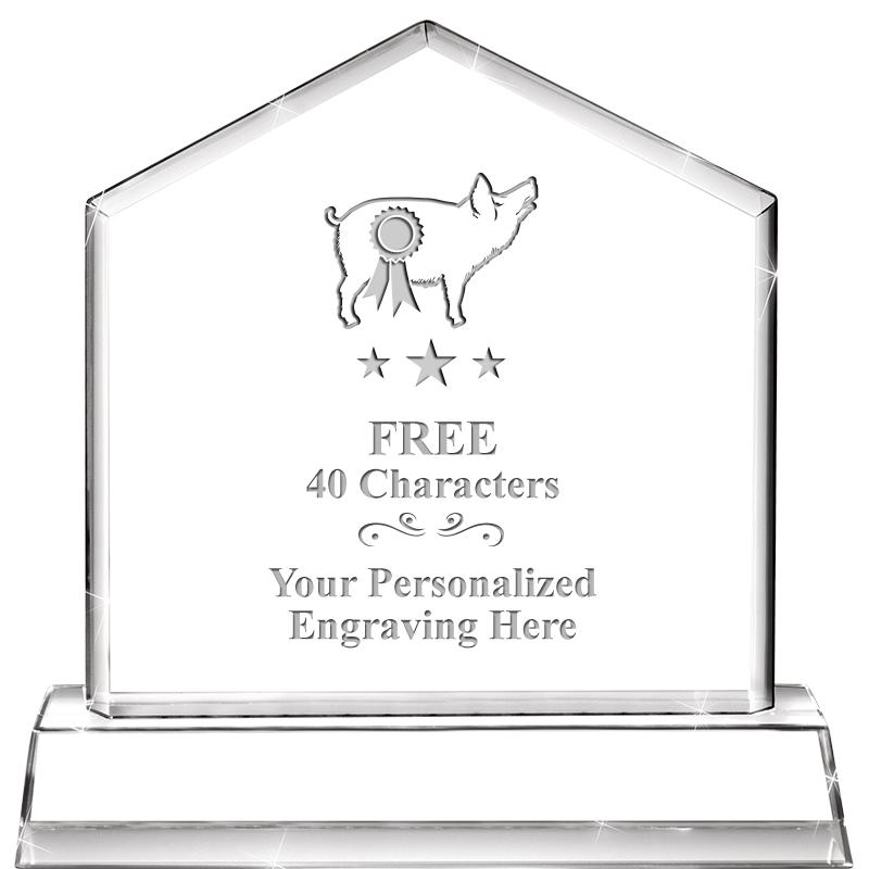 6" CRYSTAL HOMEPLATE AWARD