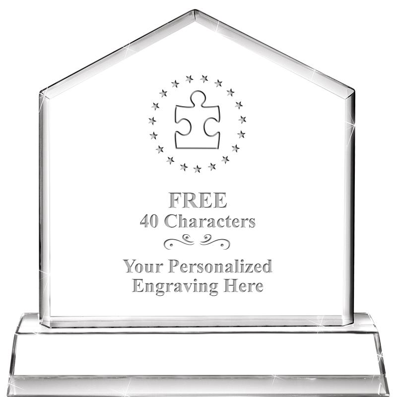 6" CRYSTAL HOMEPLATE AWARD