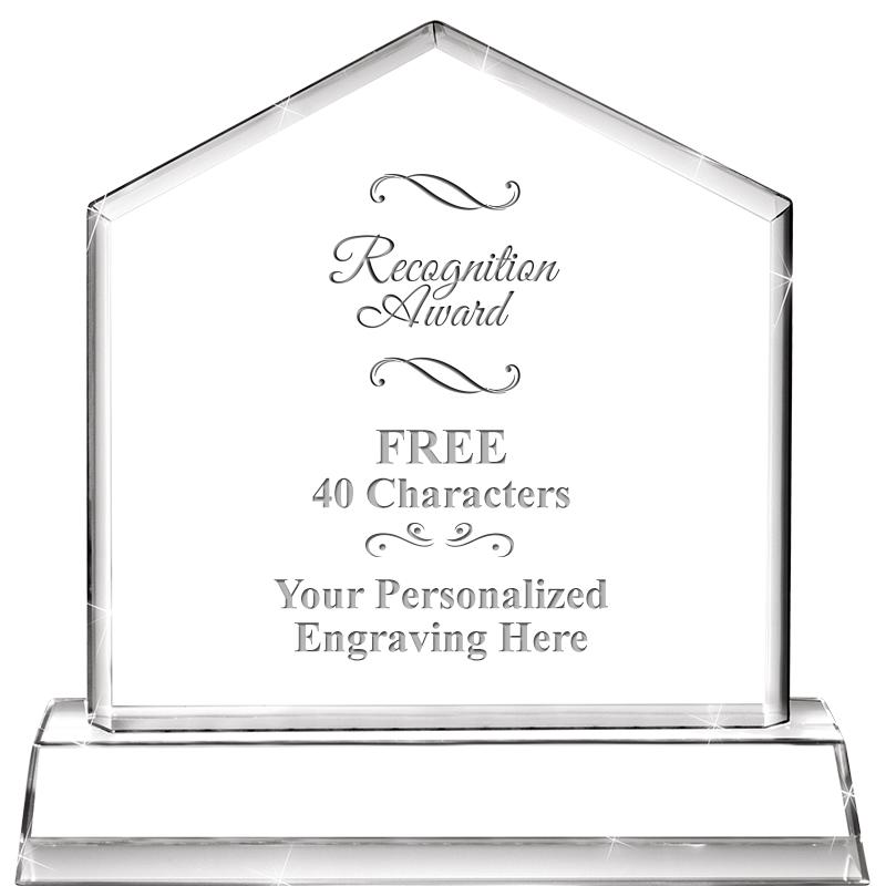 6" CRYSTAL HOMEPLATE AWARD