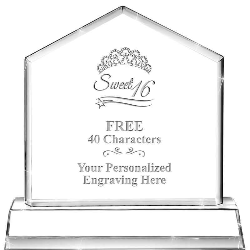 6" CRYSTAL HOMEPLATE AWARD