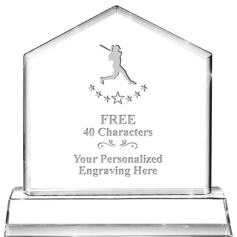 6" CRYSTAL HOMEPLATE AWARD