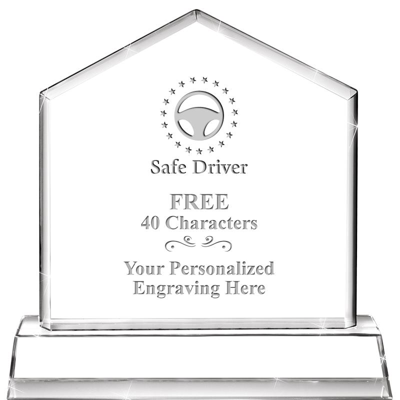 6" CRYSTAL HOMEPLATE AWARD