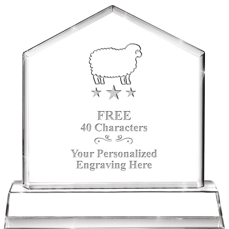 6" CRYSTAL HOMEPLATE AWARD