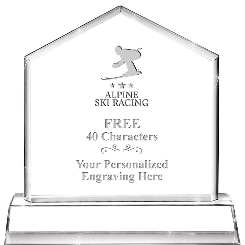 6" CRYSTAL HOMEPLATE AWARD