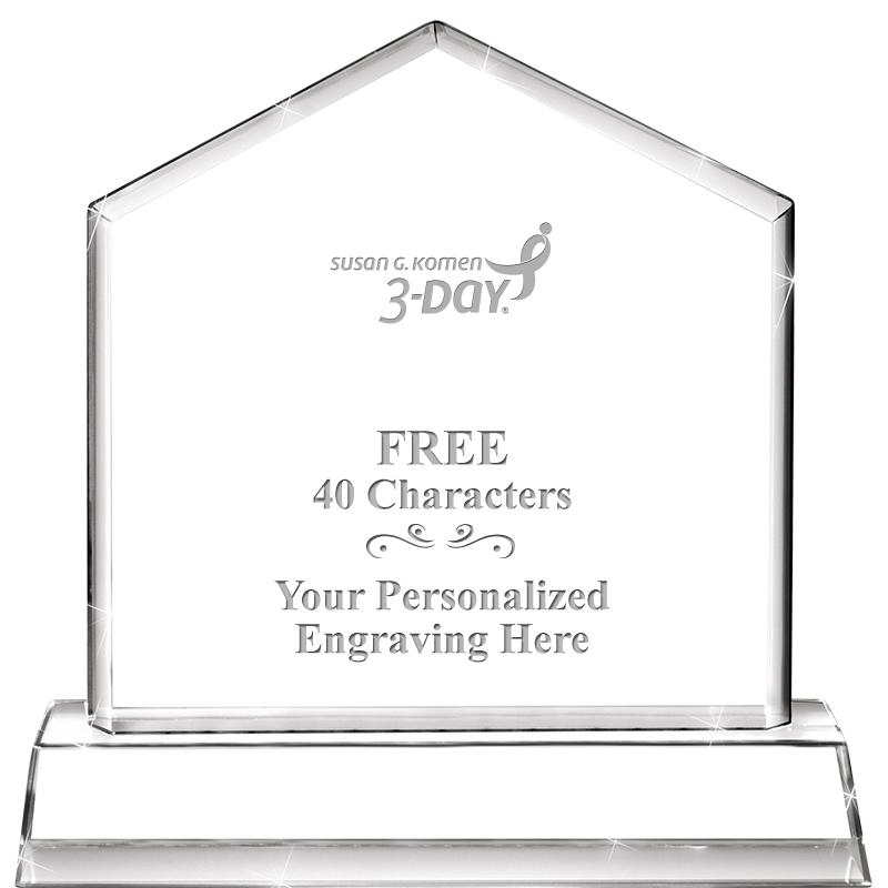 6" CRYSTAL HOMEPLATE AWARD