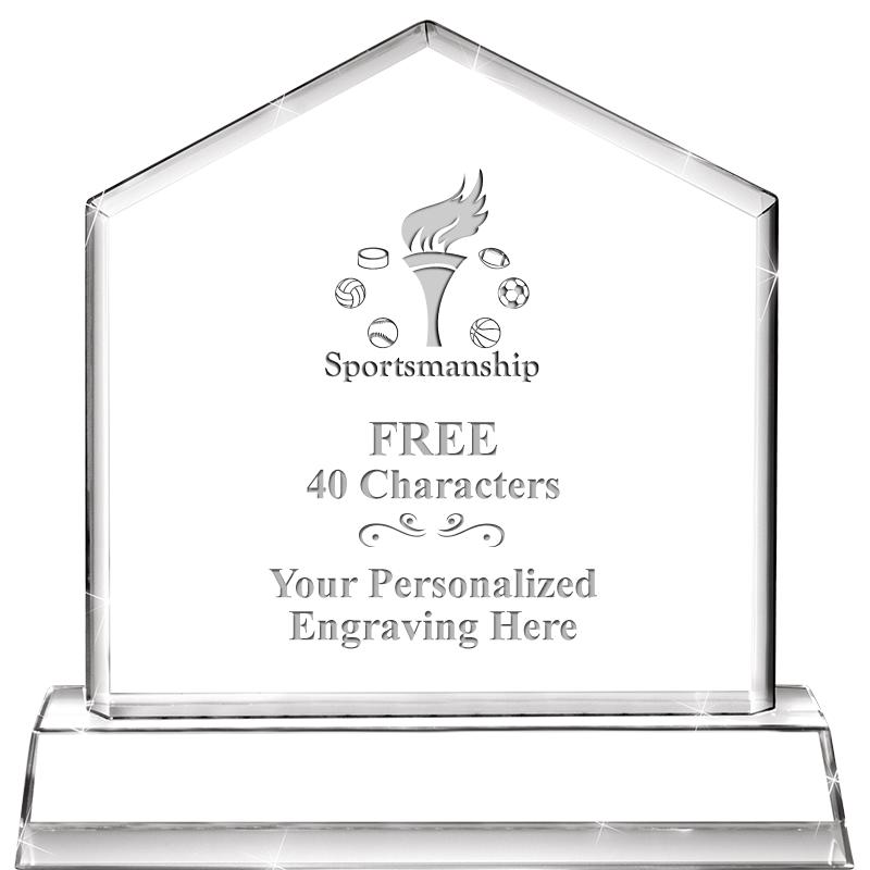 6" CRYSTAL HOMEPLATE AWARD