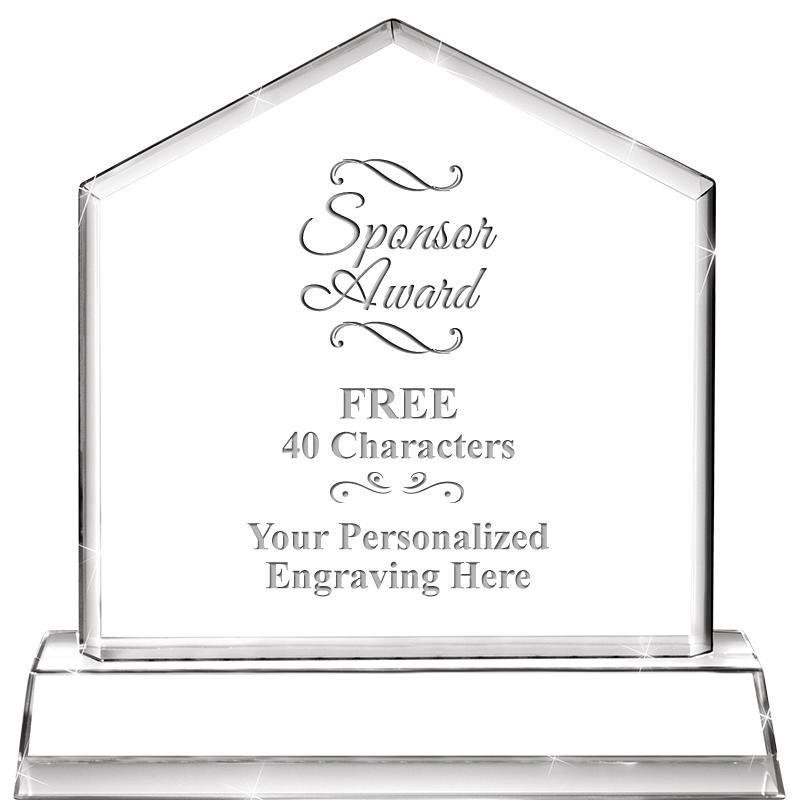 6" CRYSTAL HOMEPLATE AWARD