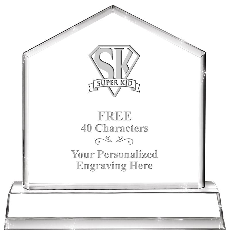 6" CRYSTAL HOMEPLATE AWARD